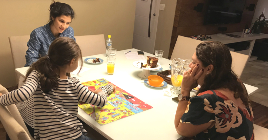 Teste de usabilidade com a família da Fernanda